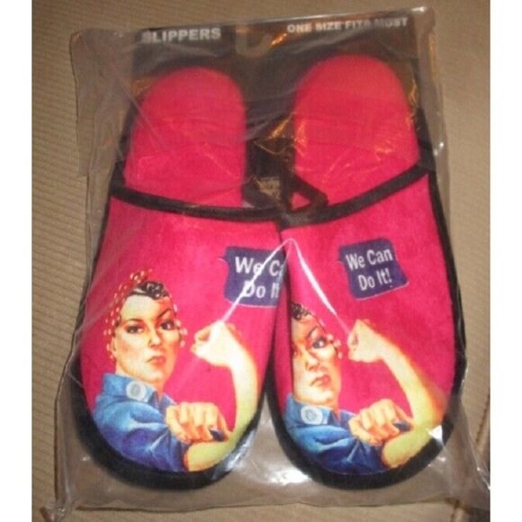 New Rosie the Riveter Slippers Shoes One Size Fits Most We Can Do It World War 2 - Picture 3 of 4